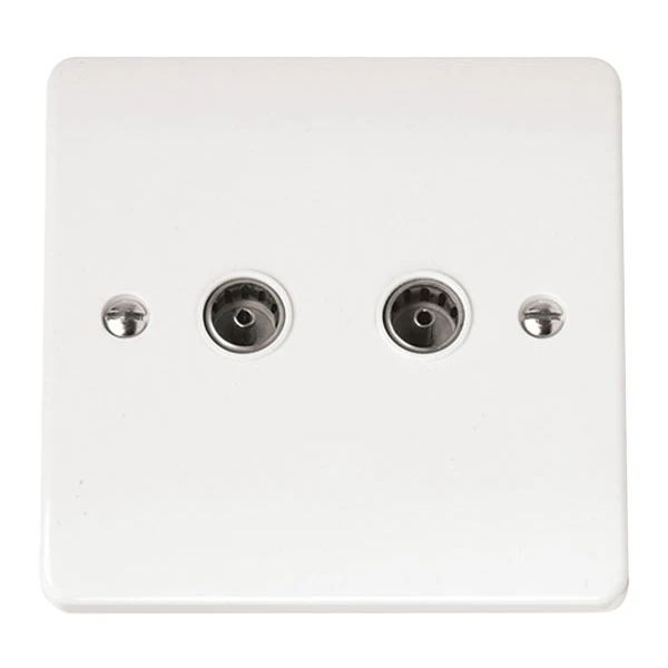 Socket Coaxial Twin White - Image 2