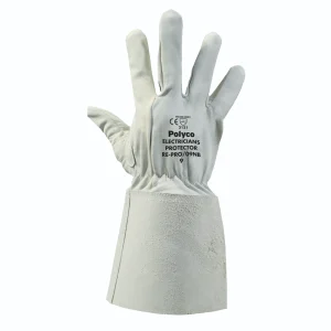 Safety Cuff Electricians Glove With Nylon Tension Strap Size 10 White