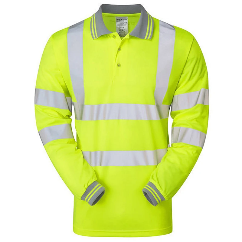 Long Sleeve Polo Shirt XXL Yellow - Image 2