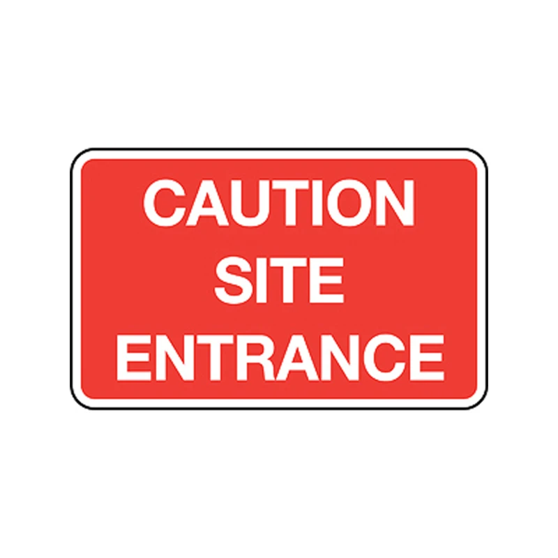 Caution Site Entrance' 1050 x 750mm Red/White Sign Plate - Image 2