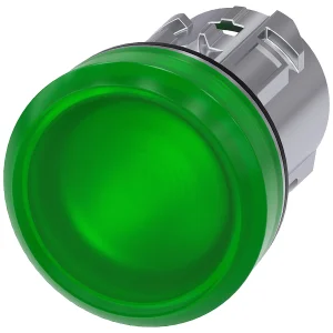 Indicator Light 22mm Round Metal Shiny Green