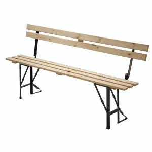 Folding Form Bench without Back Support 1800 x 300 x 450mm Wood/Metal