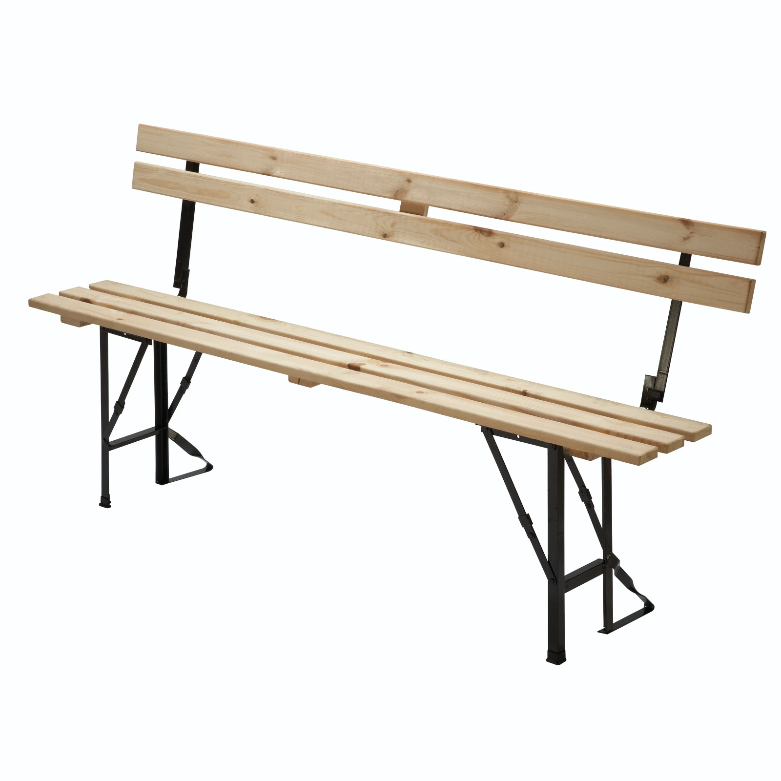 Folding Form Bench without Back Support 1800 x 300 x 450mm Wood/Metal - Image 2