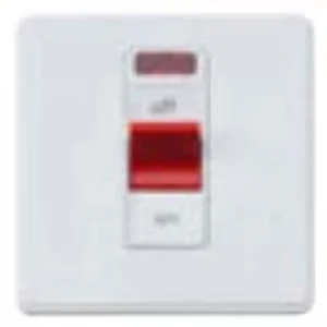 Front Plate For 1 Gang 50A DP Switch&Neon 86X86mm White