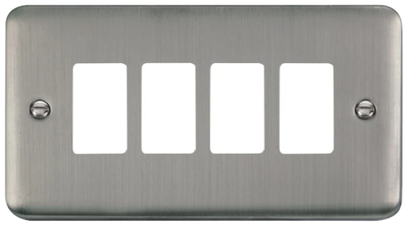 Front Plate Deco Plus 4 Gang Stainless Steel