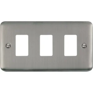 Front Plate Deco Plus 3 Gang Stainless Steel
