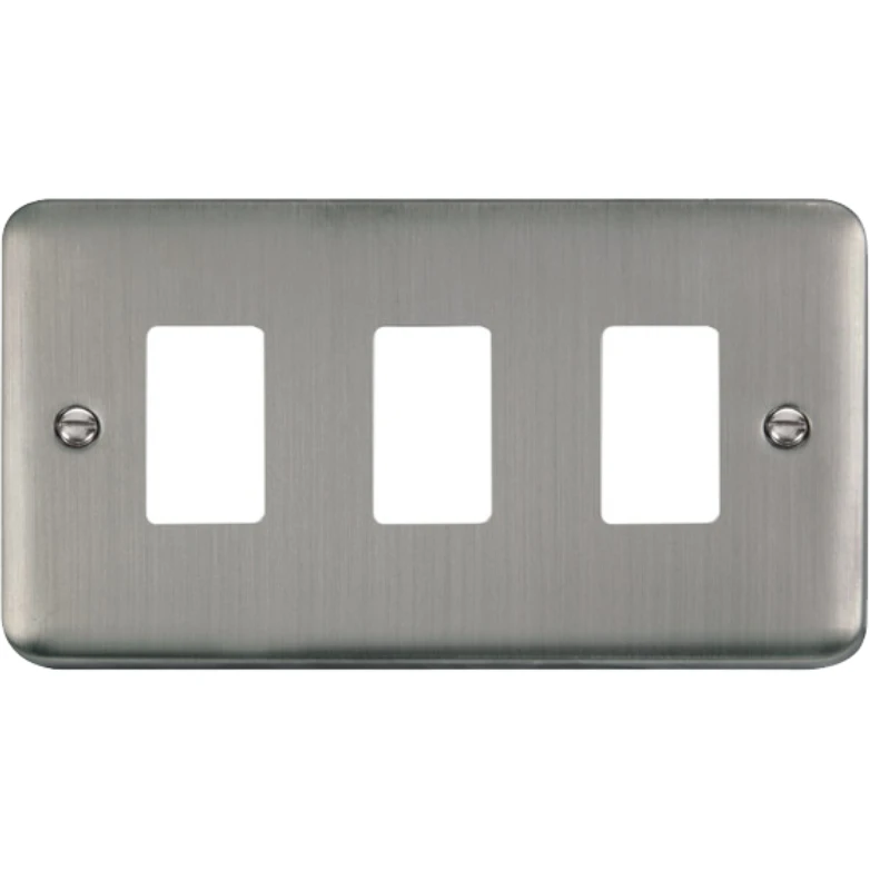 Front Plate Deco Plus 3 Gang Stainless Steel