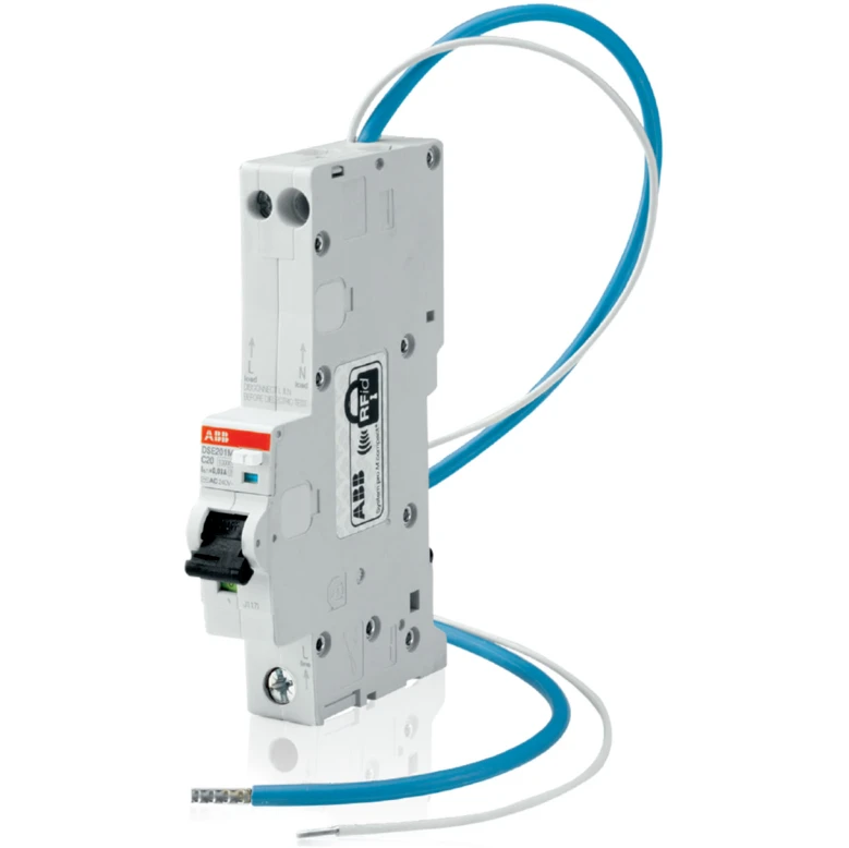 ABB 20A 30mA 10/15kA DSE201M Single Pole + Neutral Class A Type C RCBO