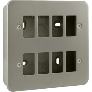 Front Plate 8 Gang Back Box Metal Clad
