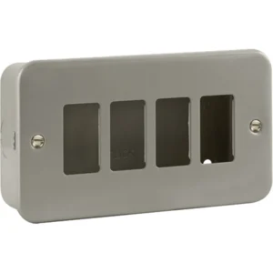 Front Plate 4 Gang Back Box Metalclad
