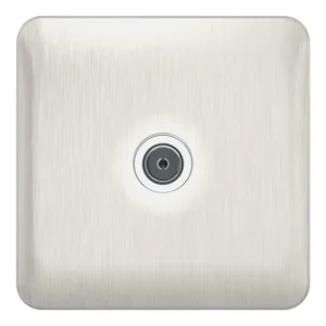 Lisse 1-Gang TV/FM Socket Stainless Steel / White