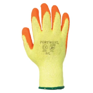 Portwest A150 Fortis Grip Polyester/Cotton Glove Orange/Yellow Size 9