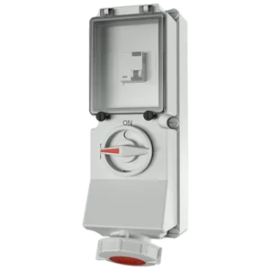 32A 400V 5 Pole 6 Hour Clock Position Wall Mounted Socket