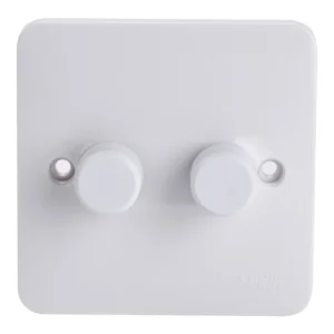 Lisse 4-Gang 2-Way 10AX Plate Switch Stainless Steel / White