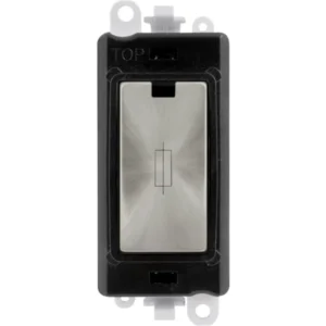 Click Gridpro Black Frame 13A Satin Chrome Fused Connection Module