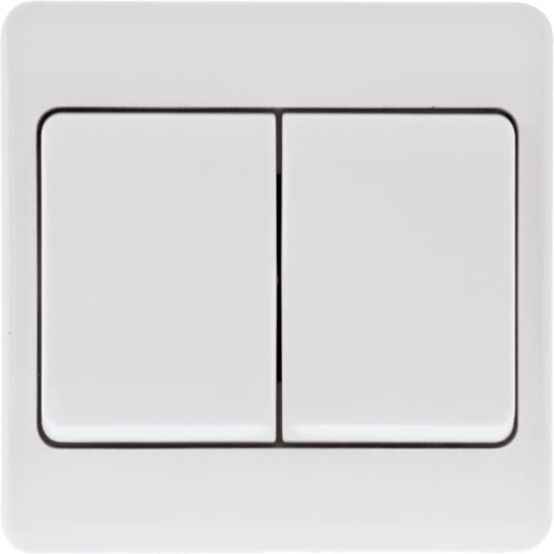 Switch 2 Gang 2 Way Wide Rocker 10AX White