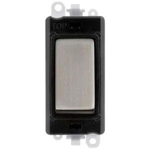 Click Gridpro Black Frame 20AX Stainless Steel Double Pole Switch Module