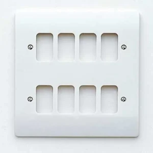 MK Front Plate 8 Module 146 x 146mm White