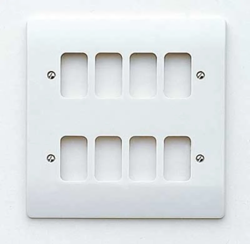 MK Front Plate 8 Module 146 x 146mm White