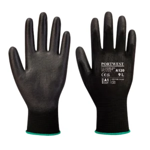Portwest A120 Palm-Dipped Phylon Glove Black Size 7