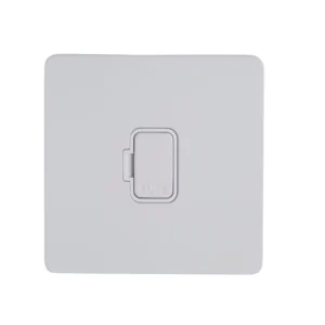 Ultimate Screwless Flat Plate Unswitched Fused Spur Connection White Metal