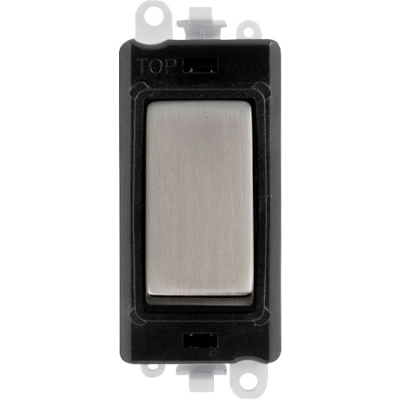 Click Gridpro Black Frame Stainless Steel Switch 20AX 2 Way Module