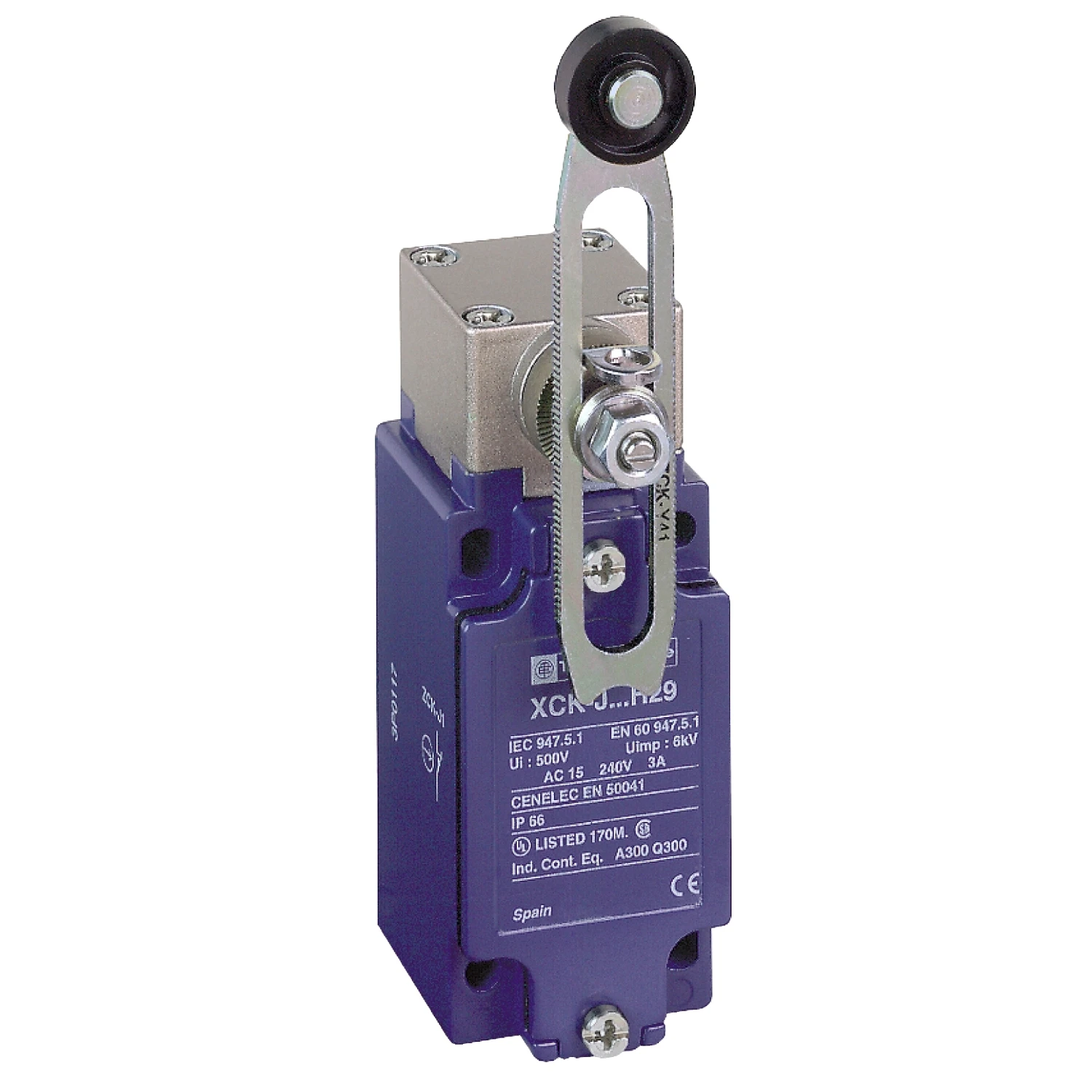 Limit Switch Xckj Th.Plastic Roller LeverVAr. Length 1NC+1NO Snap M20