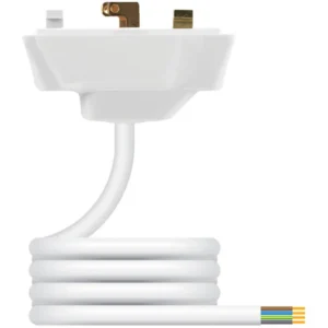Plug 4 Pin Pre-Wired 6A White 0.75mm² x 3m PVC Flexible Cord