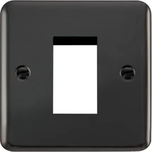 Front Plate 1 Gang 1 Module Black Nickel Black&White Gasket