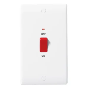 BG Nexus 872 Large Plate Switch with Neon 2-Pole 45A 250V White