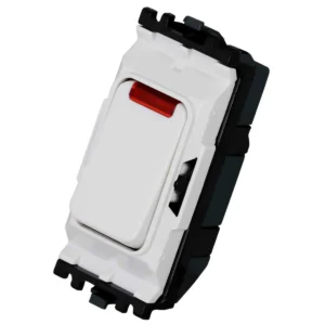 Grid Switch 1 Way DP & Neon Fan 20A White