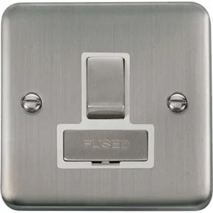 Connection Unit Ingot DP Switched Fused Spur 13A Stainless Steel White Insert