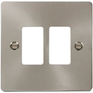 Front Plate Define 2 Gang Brushed Stainless