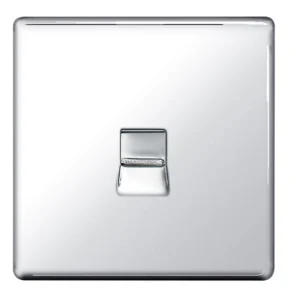 Socket Telephone Slave 1 Gang Polished Chrome Screw Term