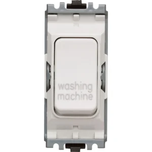Grid Switch 1 Way Double Pole Washing Machine 20A White