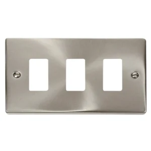 Front Plate Deco 3 Gang Satin Chrome