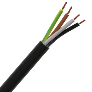 3184Y 1.0mm² Black PVC Harmonised H05VV-F Cable 4-Core Flexible