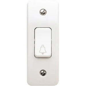 MK Switch 1 Gang SP Architrave Bell Symbol 10A White