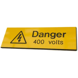 Danger 400 Volts Rigid Engraved 75 x 25mm