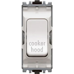 Grid Switch 1 Way Double Pole Cooker Hood 20A White