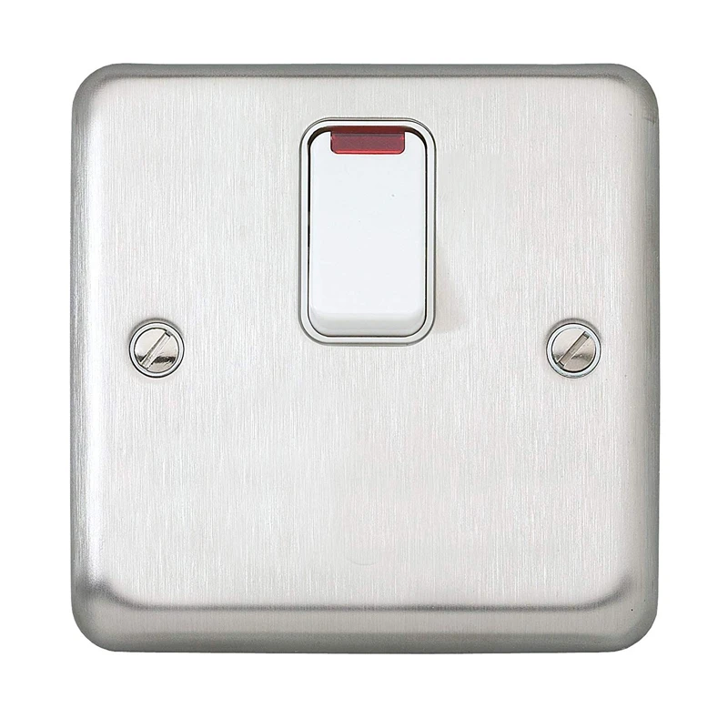 Switch DP Neon Flush 20A Brushed Stainless Steel