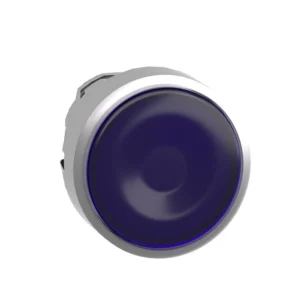 Head Flush For Spring Return Illuminated Blue LED Pushbutton