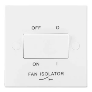 Plate Switch Fan Isolator Triple Pole 10A White
