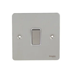 Plate Switch 1 Gang 2Way Single Pole 16AX Stainless Steel White Insert