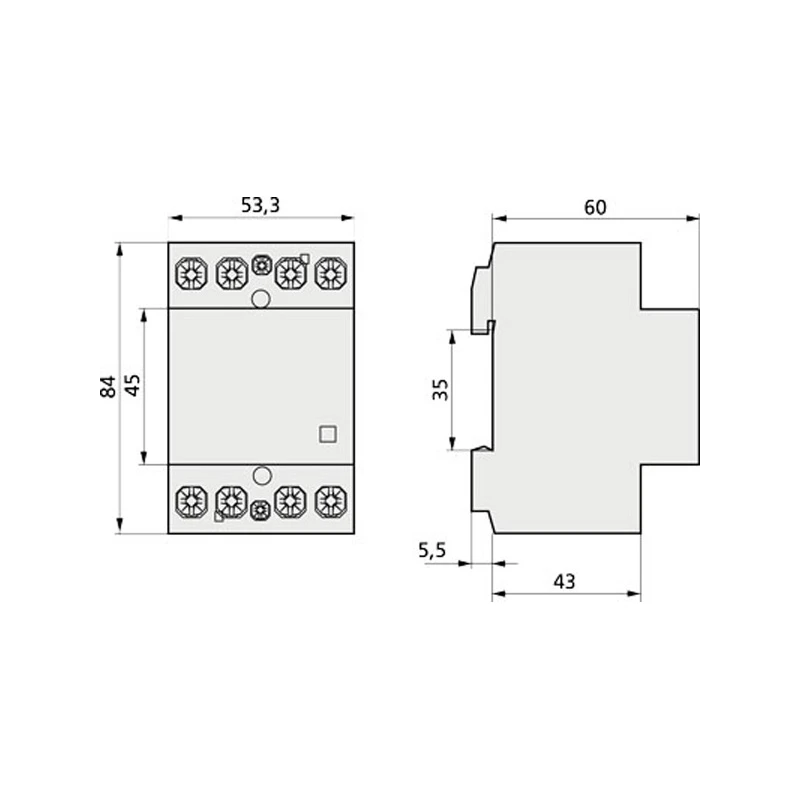 Contactor Modular 4 Normally Open 40A 230V AC/DC - Image 3