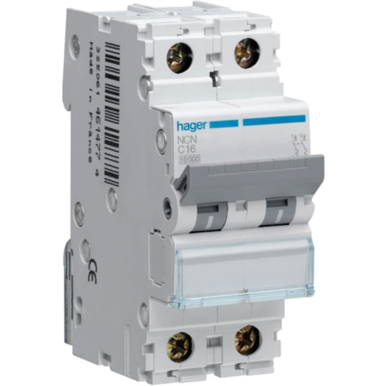 Hager MCB 2 Pole 10kA/15kA Type C 10A 2M - Image 3