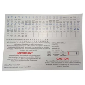Label Pack Additional For Consumer Units