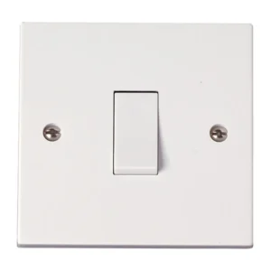 Plate Switch 1 Gang 1 Way 10A White