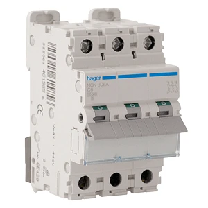 Hager MCB Triple Pole Type D 63A 10kA 3 Module