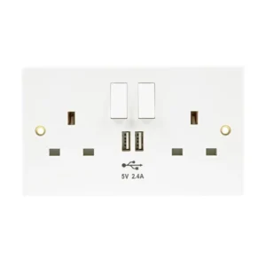 2 Gang Socket Outlet With 2xUSB